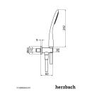 Herzbach LIVING SPA Wannenset ABG Halter rund Handbrause...