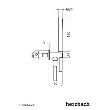 Herzbach LIVING SPA Wannenset ABG Halter rund Messing-Stabhandbrause 1250mm Chrom
