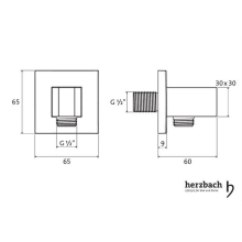 Herzbach LIVING SPA Anschlussbogen mit Konushalter eckig Chrom