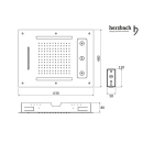 Herzbach LIVING SPA LED Deckeneinbau-Brause 630x480mm...