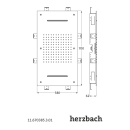 Herzbach LIVING SPA Deckeneinbau-Regenbrause 700x380mm...