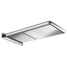 Herzbach LIVING SPA Wand-Regenbrause soft 593x270mm Regen/Schwall gerundet poliert