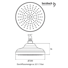 Herzbach LIVING SPA Retro Regenbrause Ø200mm Chrom