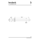 Herzbach DESIGN iX Wandauslauf 210mm rund gerade Edelstahl