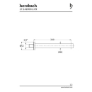 Herzbach DESIGN iX Wandauslauf 240mm rund gerade Edelstahl
