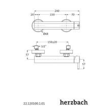 Herzbach NANO Brausebatterie Aufputz