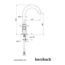 Herzbach STILO WT-Einlochbatterie M-Size ohne Ablauf Chrom