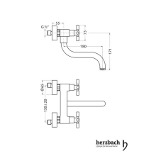 Herzbach STILO WT-Wandbatterie Aufputz Chrom