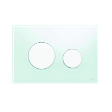 TECEloop WC-Betätigungsplatte f. 2-Mengentechnik Glas weiß Tasten weiß