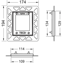 TECE Urinal Einbaurahmen für Loop/square Serie