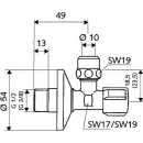 Schell Eckventil 1/2" selbstdichtend DVGW